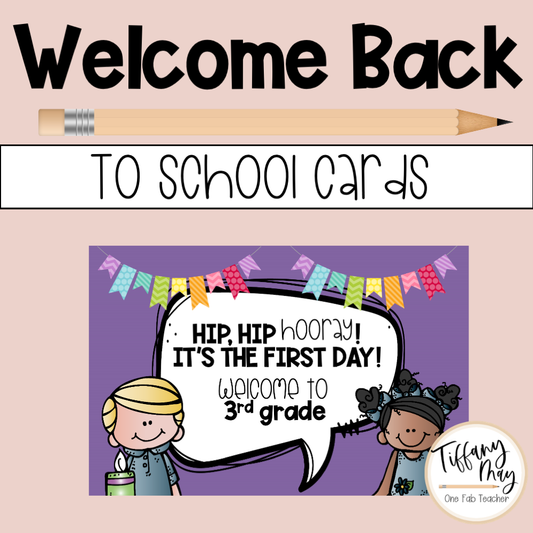 Welcome Back to School Cards | 3rd grade