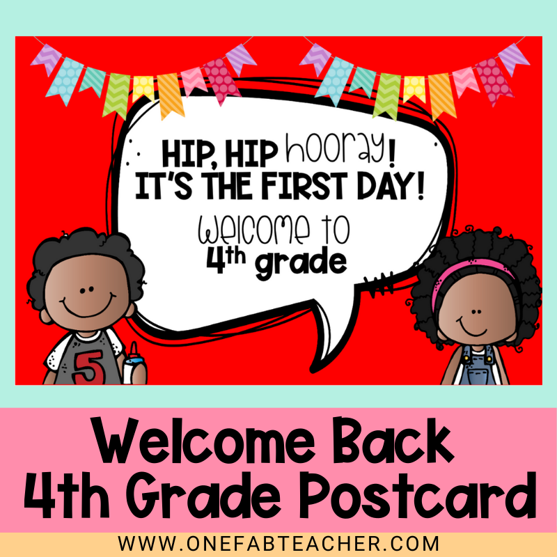 Welcome Back to School Cards | 4th grade