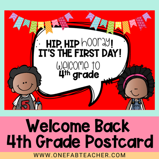 Welcome Back to School Cards | 4th grade