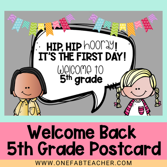 Welcome Back to School Cards | 5th grade