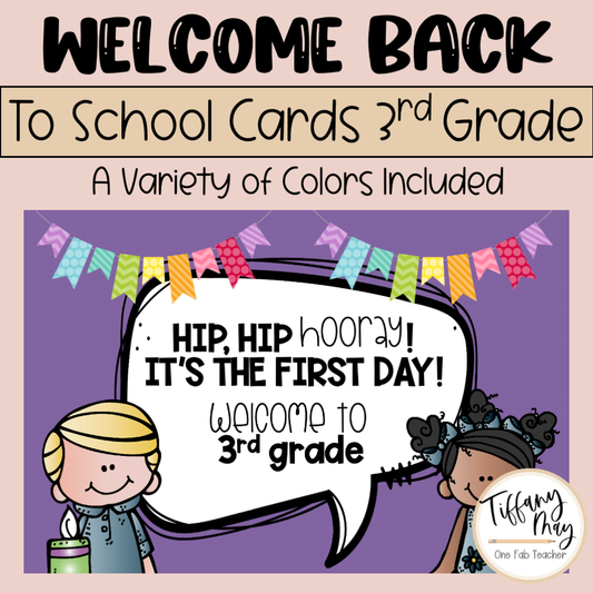 Welcome Back to School Cards | 3rd grade