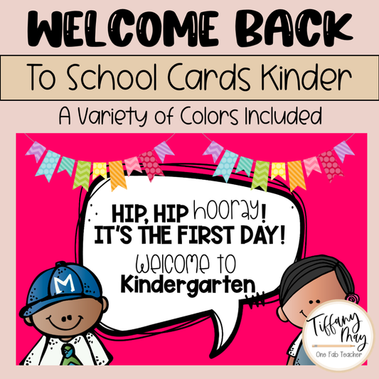 Welcome Back to School Cards | Kindergarten