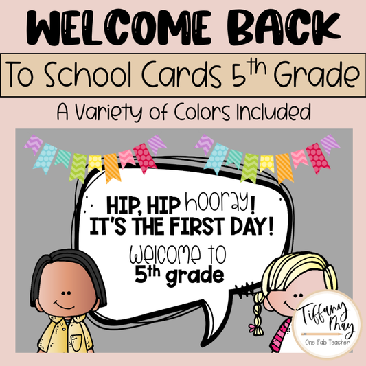 Welcome Back to School Cards | 5th grade