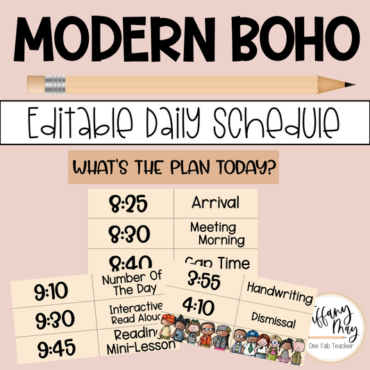 Daily Schedule | Customizable Modern Boho