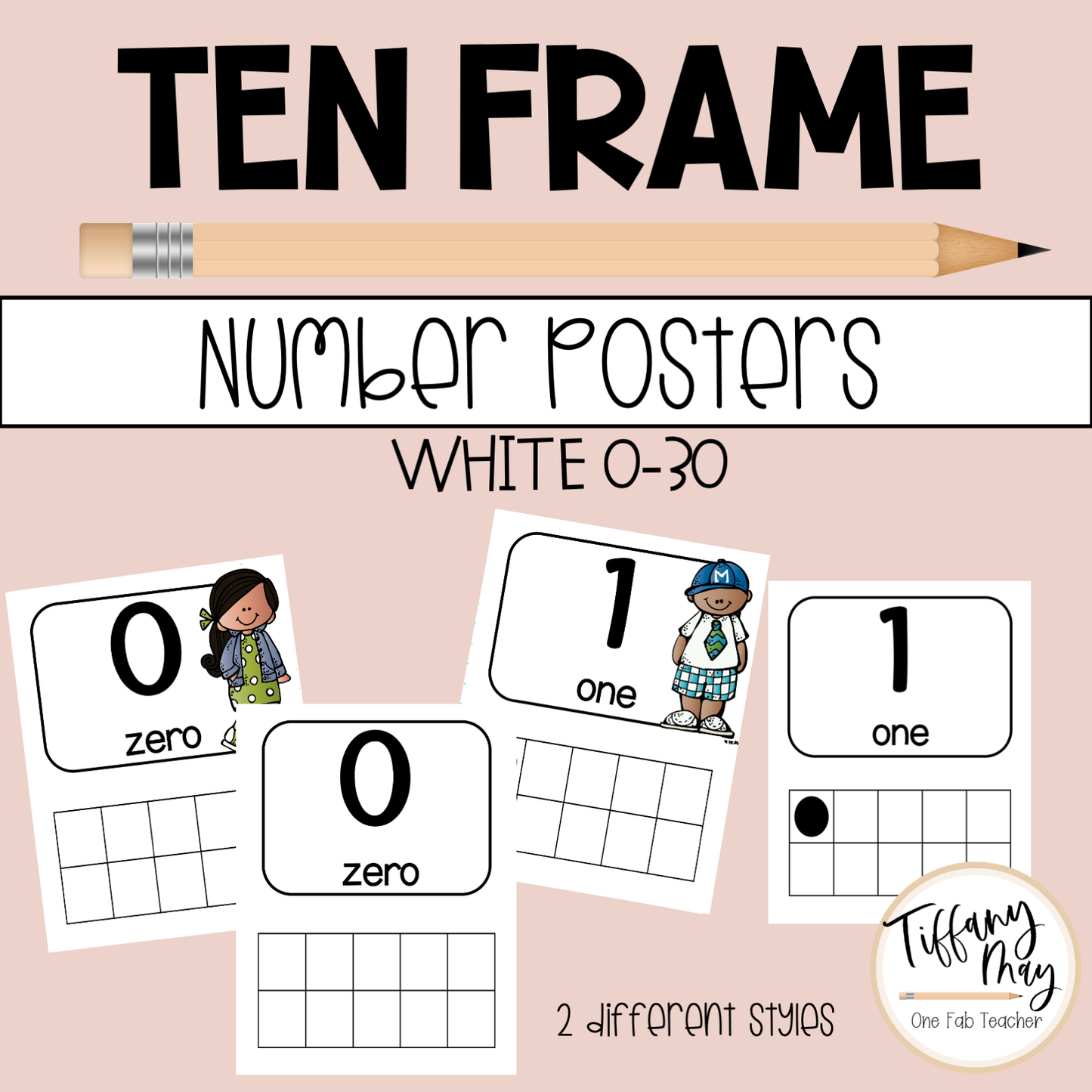 Ten Frame Posters | White 0-30